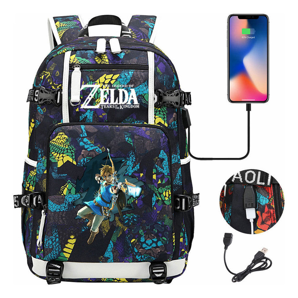 Legend Of Zelda Printed Youth Student Backpack For Men And Women With Large Capacity Leisure Travel Backpack