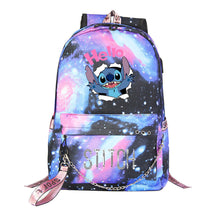 Interstellar Baby Stitch Printed Youth Student School Bag Casual Weaving Strap Backpack