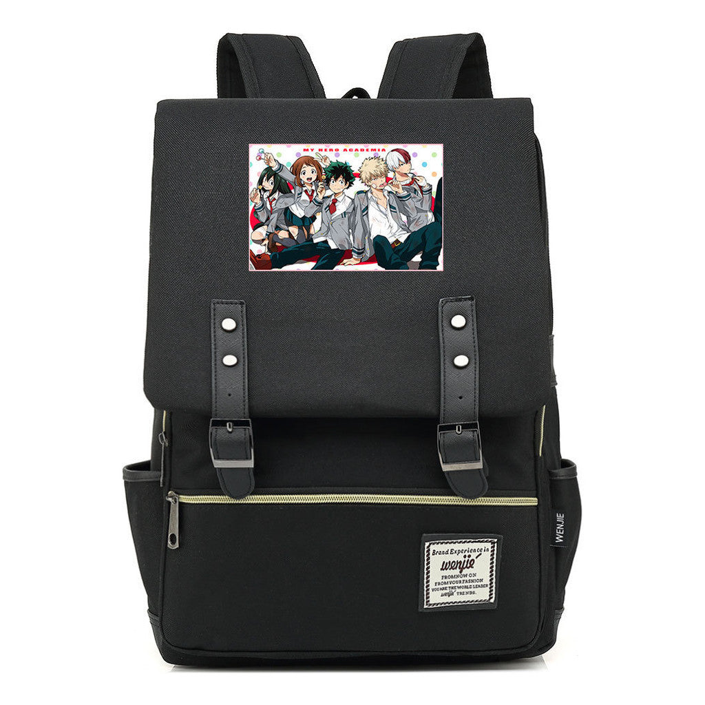 Printed Youth Backpack For Men And Women With Casual Belt Buckle Classic Backpack