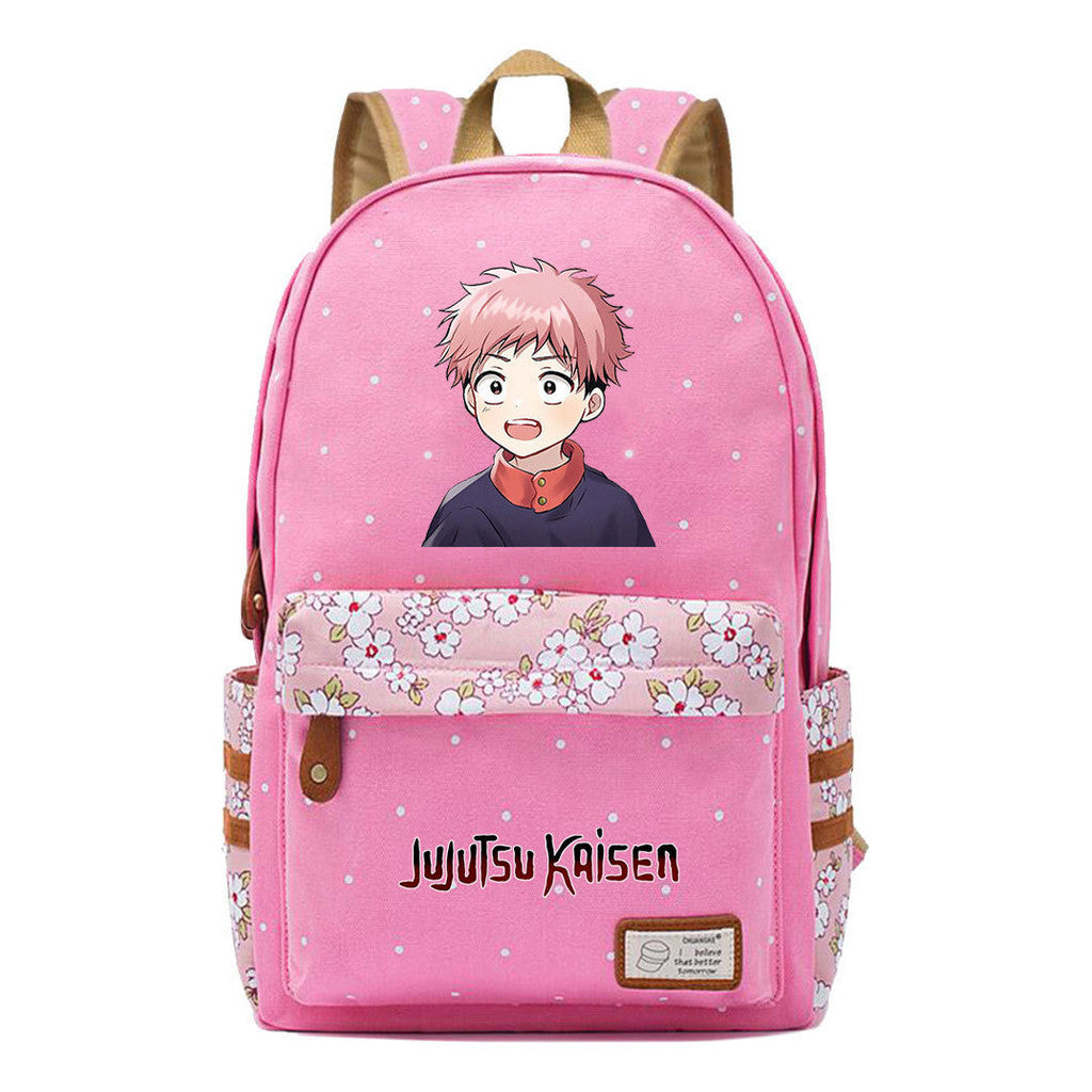 Cartoon Teenage Girl Student Backpack Casual Canvas Backpack