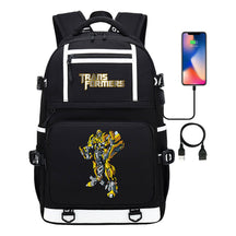 Cartoon Anime Deformation Mecha Print Usb Student Backpack For Men And Women Backpack Leisure Travel Bag