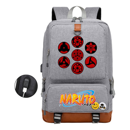 Naruto Printed Usb Student Backpack For Men And Women's Leisure Travel Backpack