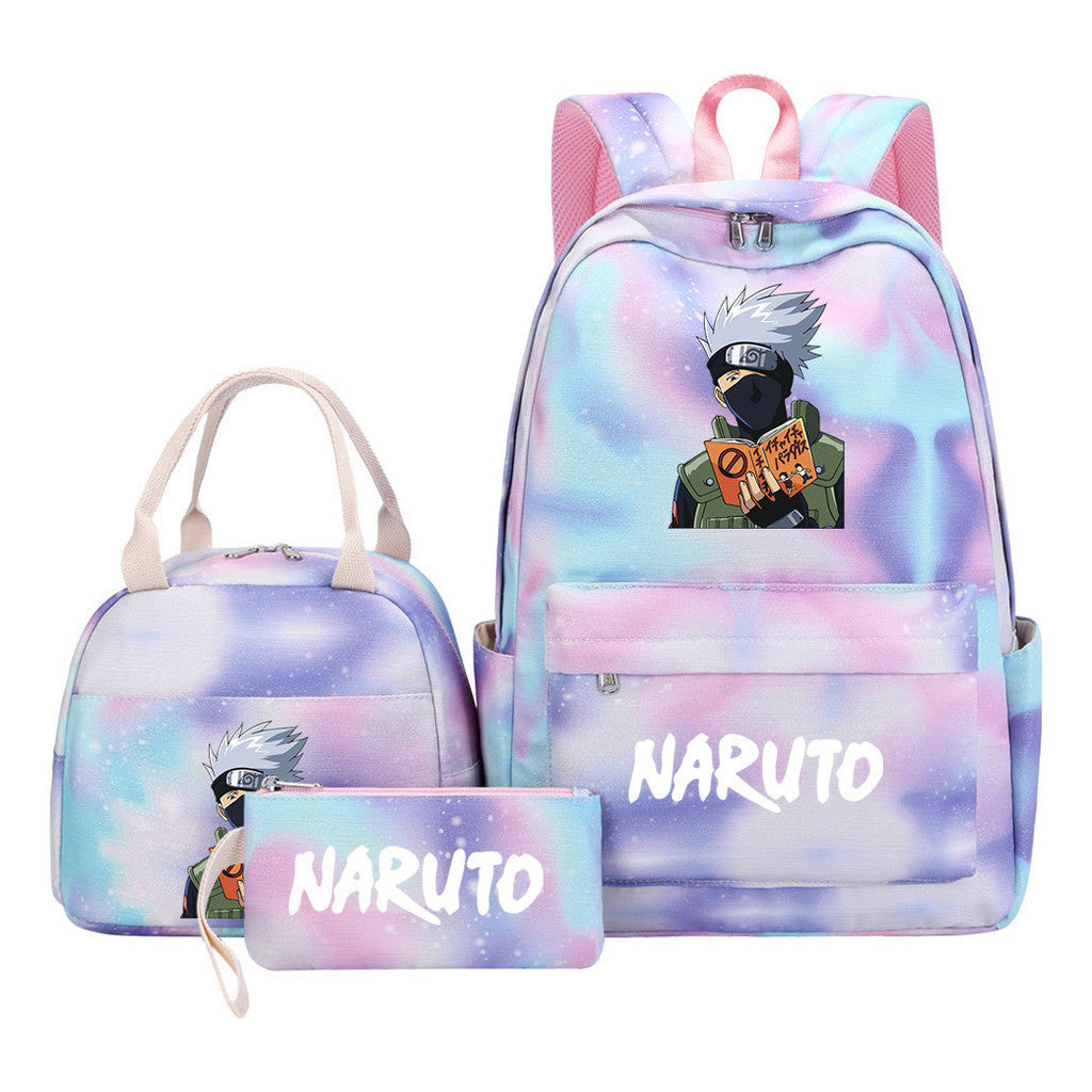 Naruto Teenage Girls School Bag Lunch Bag Three Piece Backpack Set