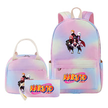 Naruto Teenage Student Girls School Bag Lunch Bag Three Piece Set Backpack Set