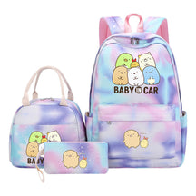 Game Corner Biology Youth Student Girls School Bag Lunch Bag Three Piece Set Backpack Set