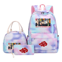 Naruto Teenage Student Girls School Bag Lunch Bag Three Piece Set Backpack Set