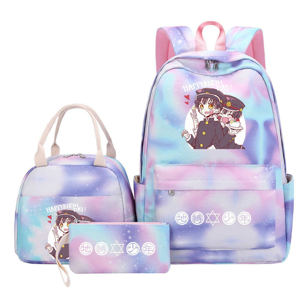 Teenage Student Girl Backpack Lunch Bag Three Piece Set Backpack Set
