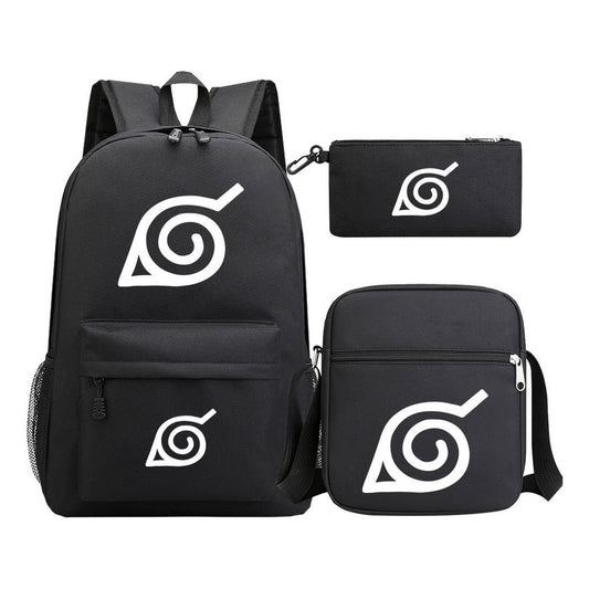 Anime Naruto Starry Sky Youth School Bag Three Piece Set For Men And Women Backpack Set