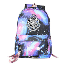 School Of Witchcraft And Wizardry Badge Usb Youth Student Backpack For Men And Women's Leisure Travel Backpack