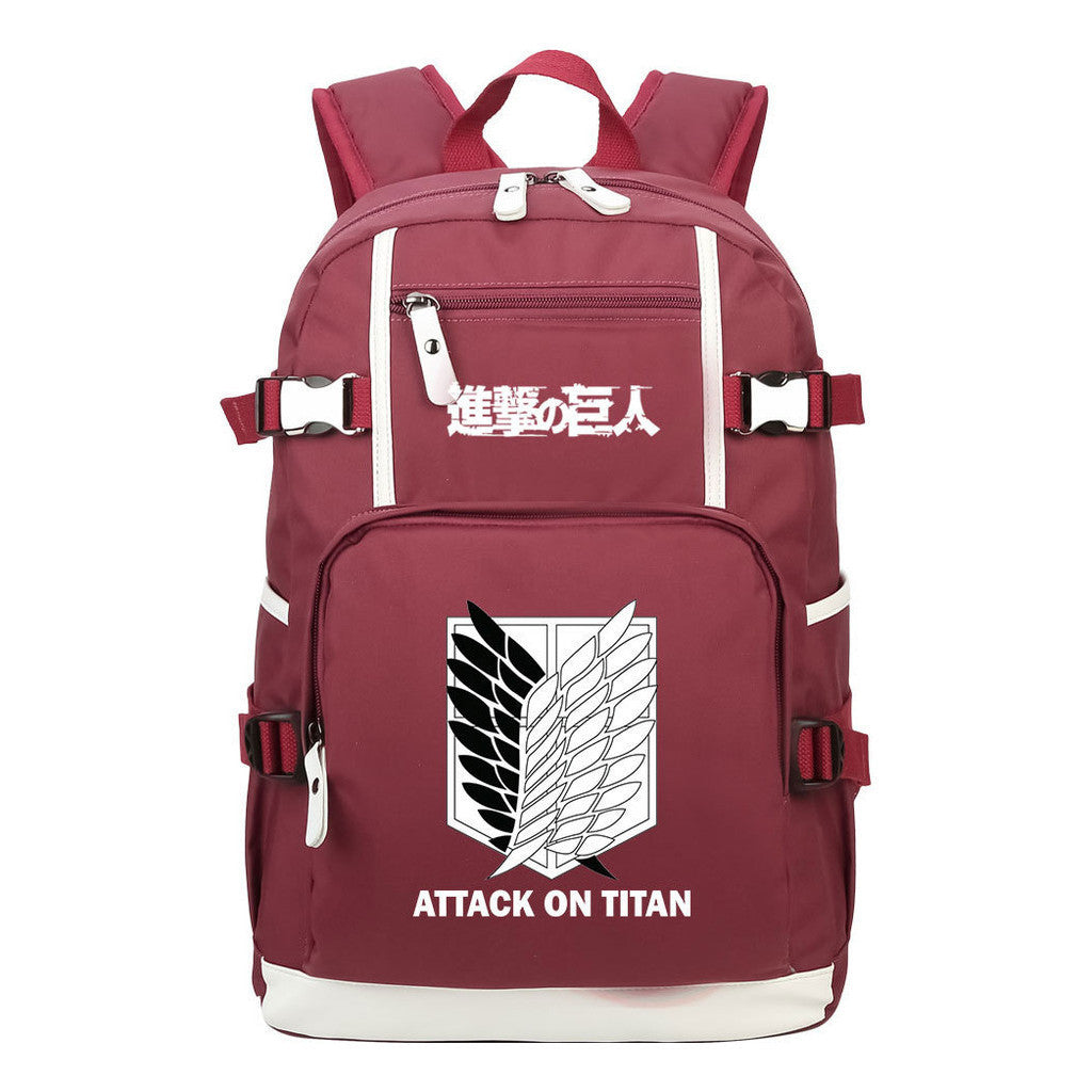 Giant Wings Of Cartoon And Anime Attack Youth Student Backpack, Leisure Travel Backpack