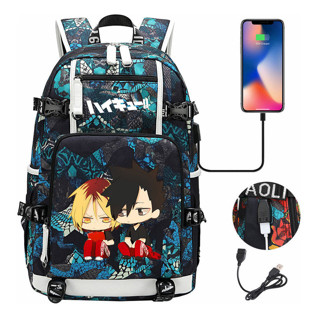 Volleyball Youth Usb Large Capacity Youth Student School Bag Men's And Women's Leisure Travel Backpack