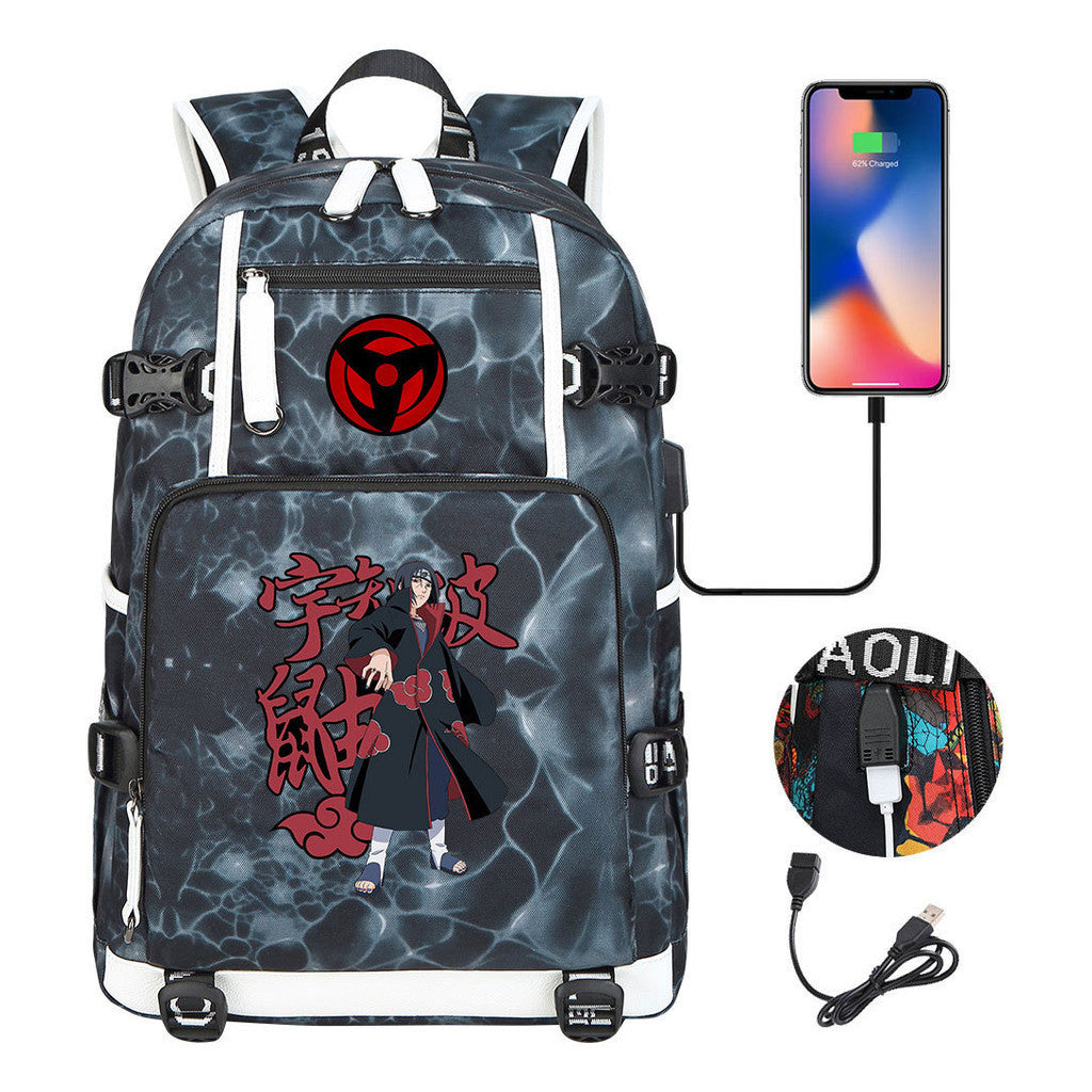Naruto Usb Youth Student Backpack For Men And Women Leisure Travel Backpack