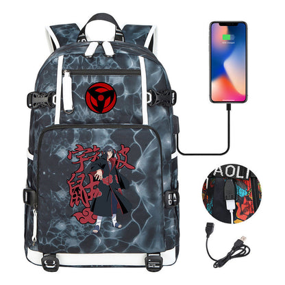 Naruto Usb Youth Student Backpack For Men And Women Leisure Travel Backpack