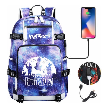 Volleyball Youth Usb Large Capacity Youth Student School Bag Men's And Women's Leisure Travel Backpack