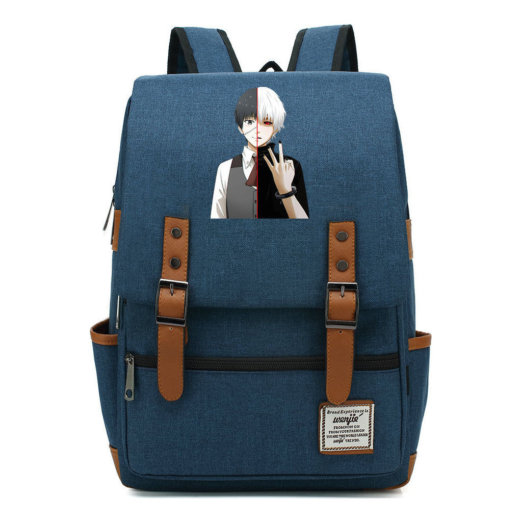 Tokyo Ghoul Student School Bag Men's And Women's Leisure Belt Buckle Backpack