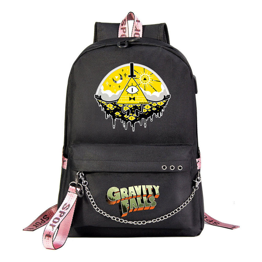 Cartoon Strange Town Youth Student School Bag Men's And Women's Leisure Travel Backpack