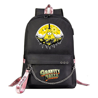 Cartoon Strange Town Youth Student School Bag Men's And Women's Leisure Travel Backpack
