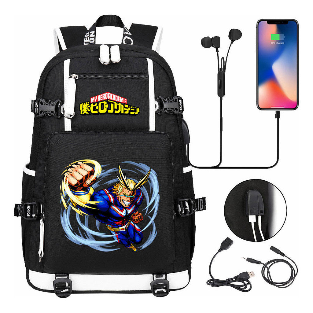 My Heroes Academy Usb Youth Student Backpack For Men And Women's Travel Backpacks