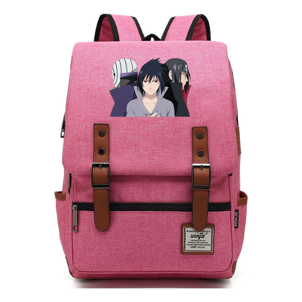 Naruto Printed Teenage Student Backpack, Casual Belt Buckle, Classic Backpack