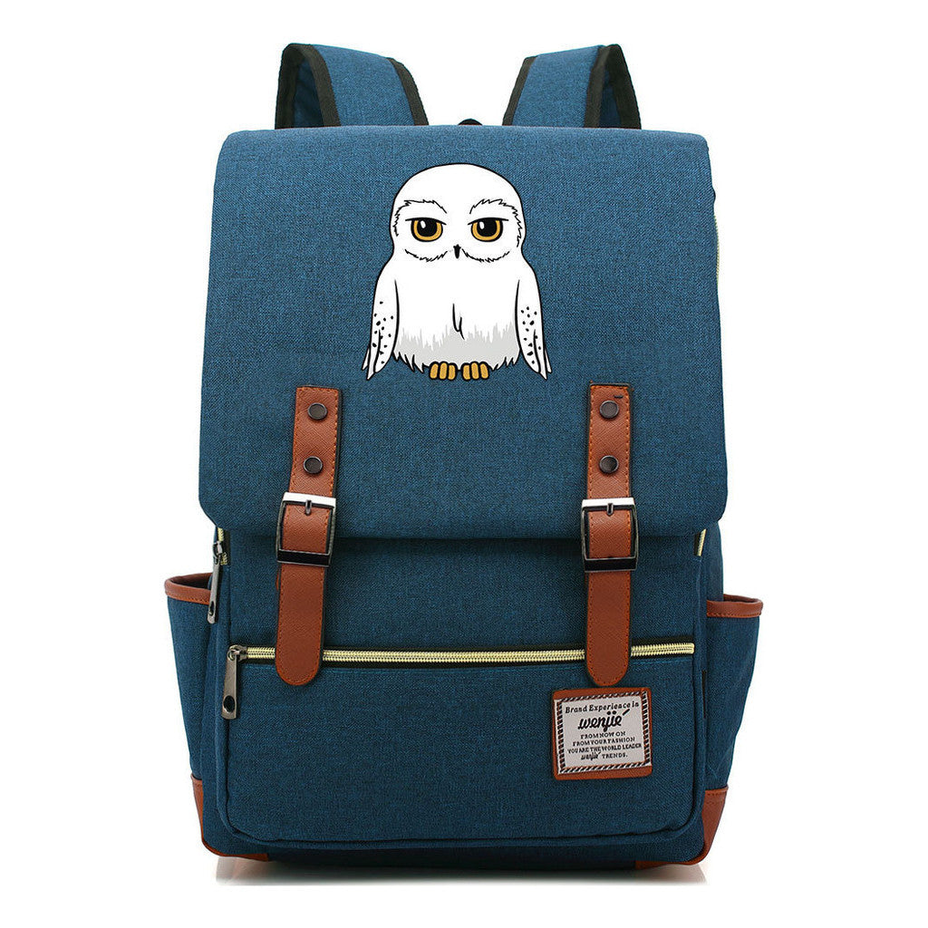 School Of Witchcraft And Wizardry Printed Student School Bag Casual Belt Buckle Classic Backpack