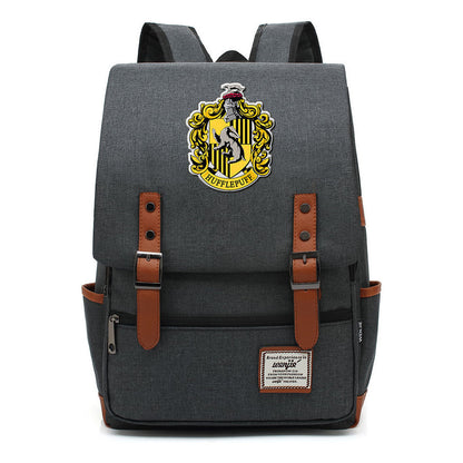 School Of Magic Printed Student School Bag Men's And Women's Casual Belt Buckle Classic Backpack