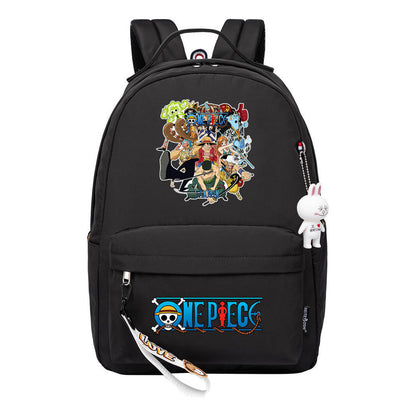 Cartoon Cartoon One Piece Luffy Schoolbag Leisure Bag Girls Backpack