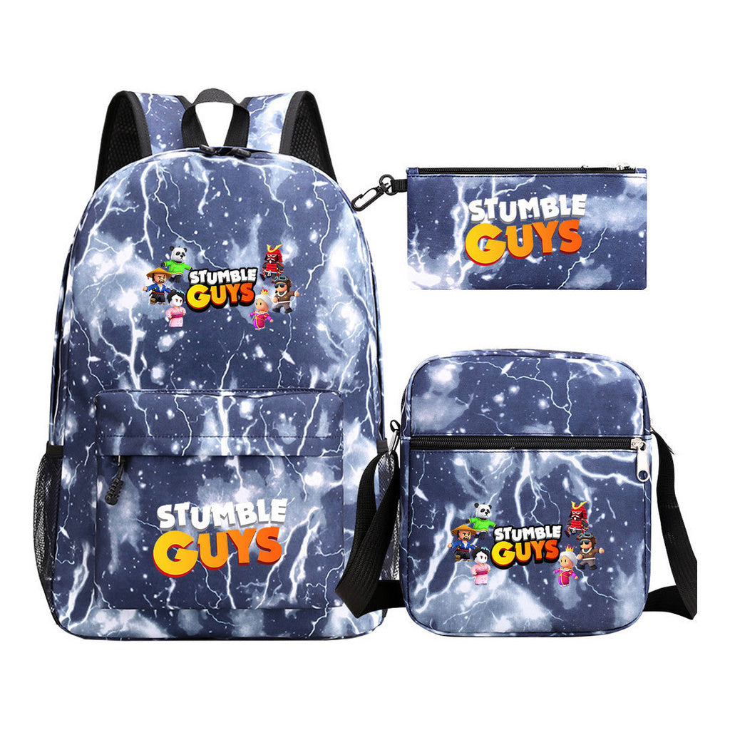 Three piece printed student backpack set for boys and girls, backpack set