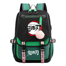 Comic Cartoon Fashion Usb Student Backpack Casual Woven Flap Backpack