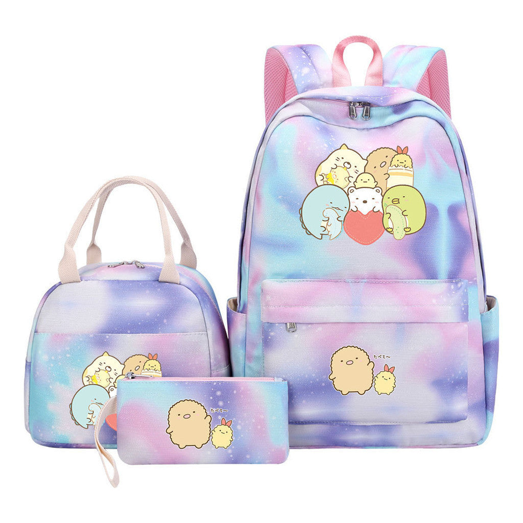 Corner Biology Student School Bag Lunch Bag Three Piece Set Backpack Set