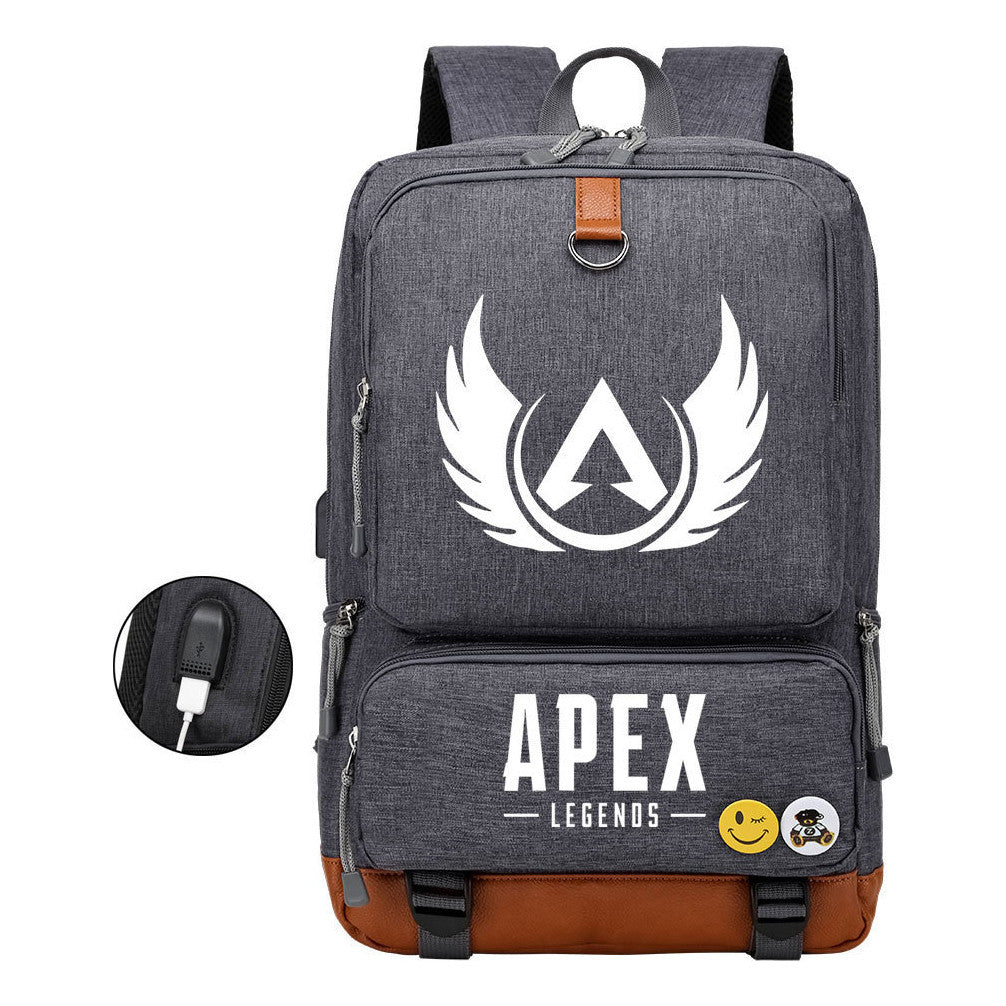 Apex Hero Print Usb Student Backpack Travel Backpack