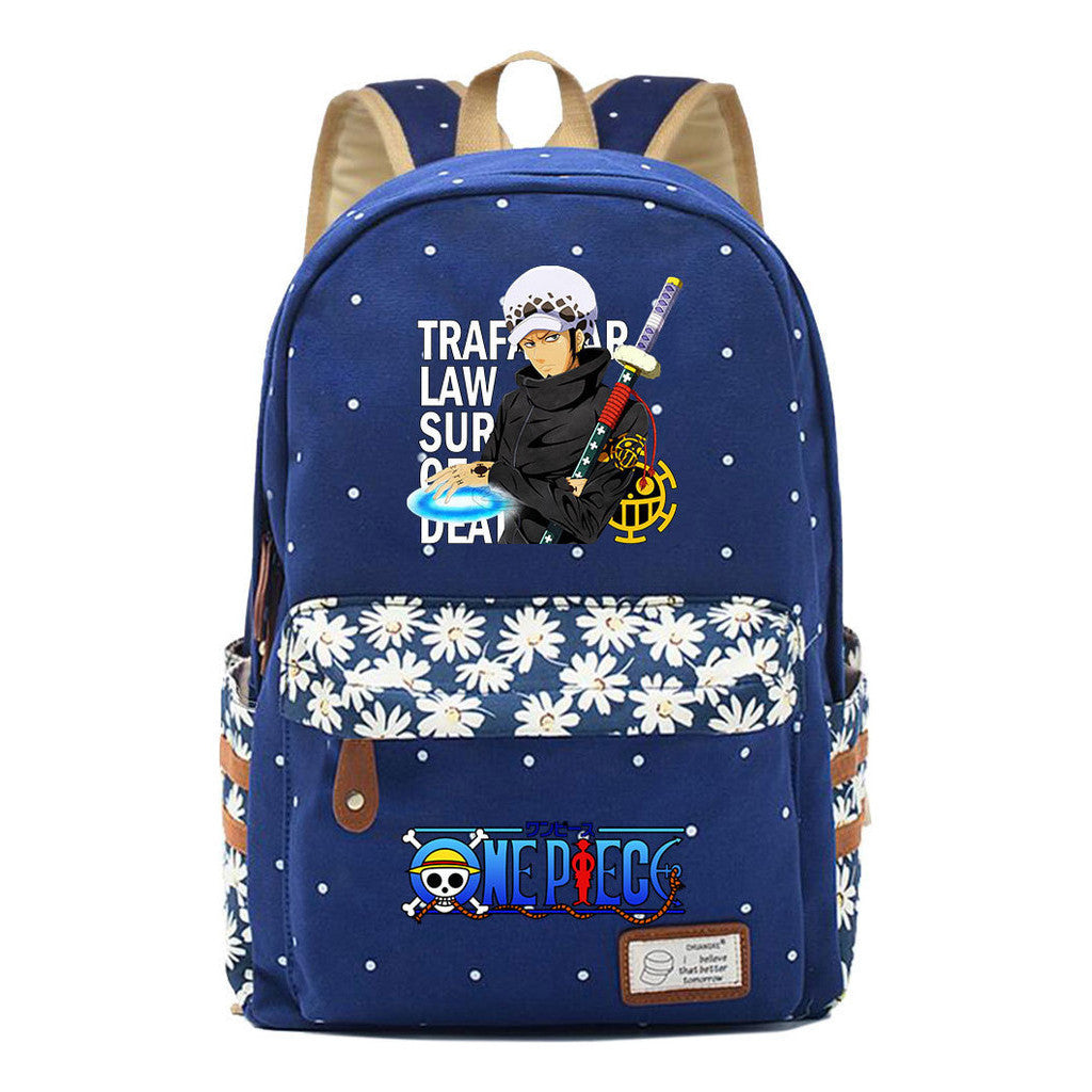 Anime Pirate Wang Lufei Printed Student School Bag Fragmented Flower Leisure Backpack