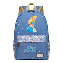 Anime Cartoon Cheshire Cat Print Youth Student Backpack With Floral Casual Backpack