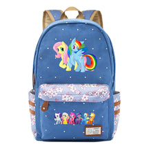 Pony Rainbow Unicorn Student School Bag Fragmented Canvas Girl Backpack