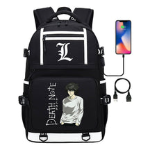 Cartoon Comics Death Note Printed Usb Youth Student Backpack Men's And Women's Leisure Travel Backpack
