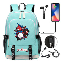 Superhero Printed Youth Primary And Secondary School Backpack Usb Men's And Women's Leisure Backpack