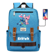 Anime Star Baby Stitch Printed Student Backpack For Men And Women With Casual Magnetic Buckle Backpack