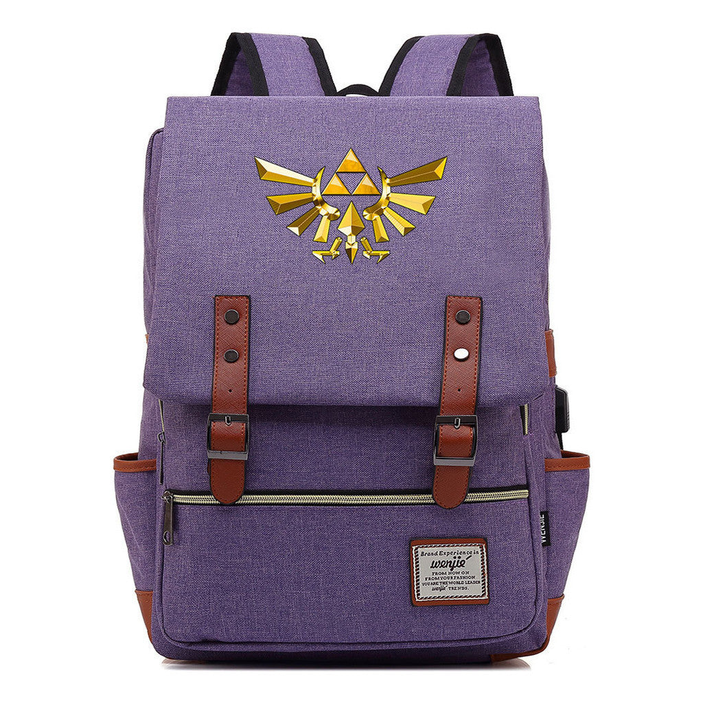 Game Zelda Kingdom Tears Print Youth Student Backpack Usb Casual Backpack