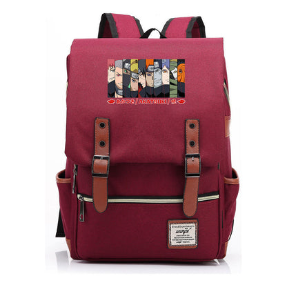 Naruto Printed Student Backpack Casual Belt Buckle Classic Backpack