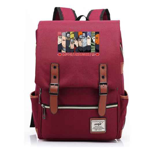 Naruto Printed Student Backpack Casual Belt Buckle Classic Backpack