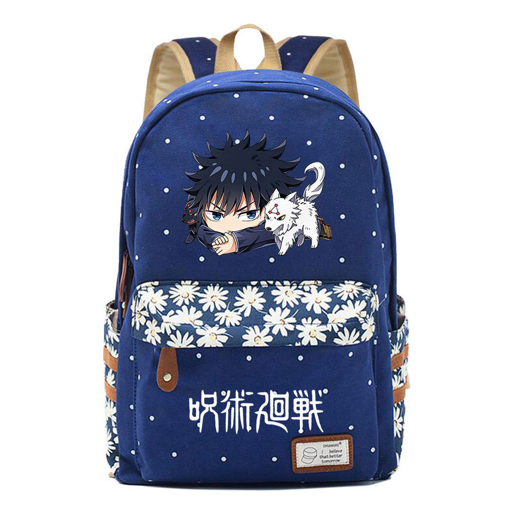 Cartoon Spell Battle Youth Girls Student School Bag Men's And Women's Leisure Canvas Backpack