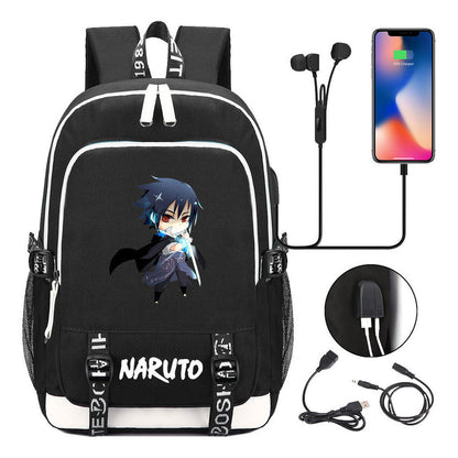 Naruto Student Backpack Usb Men's And Women's Casual Backpack