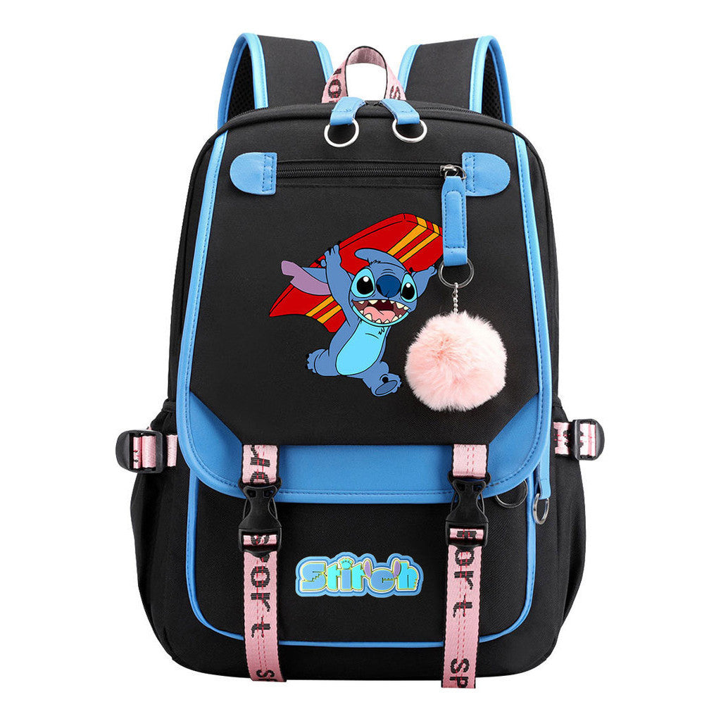 Usb Youth Backpack With Casual Woven Strap Flap Backpack