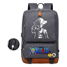 Cartoon Pirate King Printed Usb Student Backpack Leisure Travel Backpack