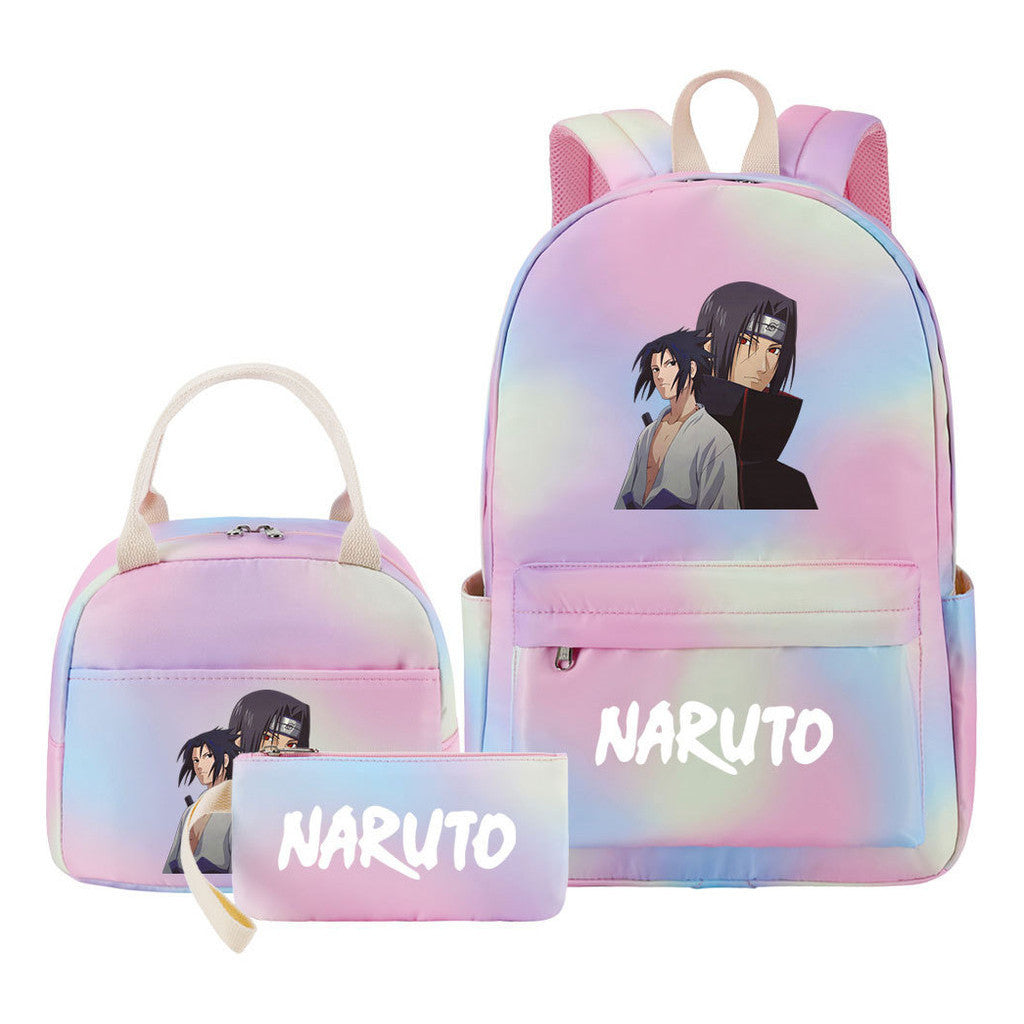 Naruto Student Girl Backpack Lunch Bag Three Piece Set Backpack Set
