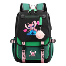 Interstellar Baby Stitch Usb Backpack For Boys And Girls Casual Woven Strap Flip Backpack