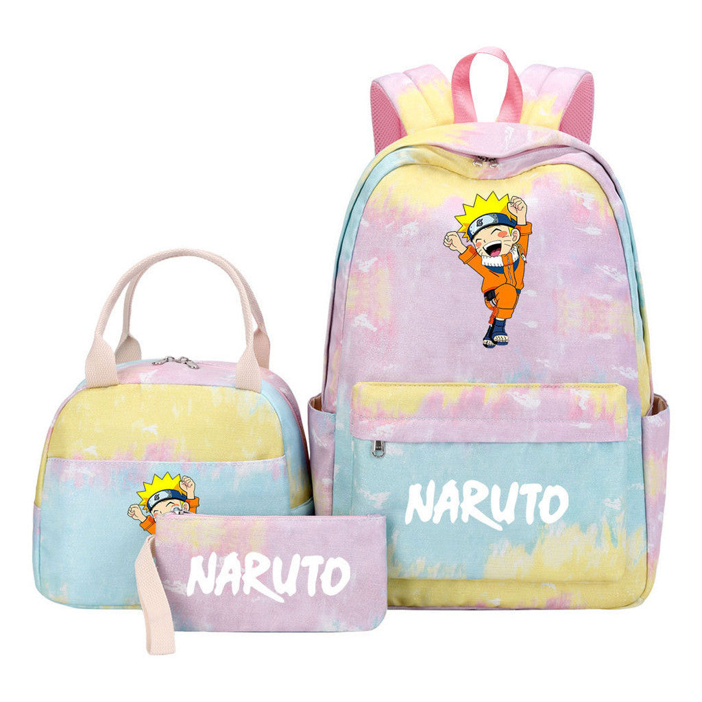 Naruto Student Girl Backpack Lunch Bag Three Piece Set Backpack Set