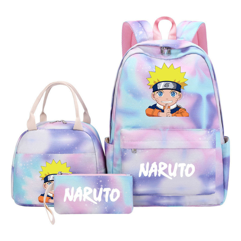 Naruto Girls School Bag Lunch Bag Three Piece Set Backpack Set
