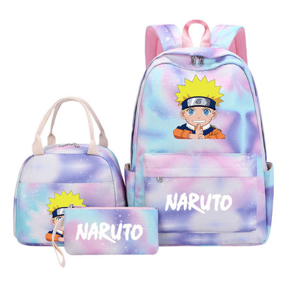 Naruto Girls School Bag Lunch Bag Three Piece Set Backpack Set