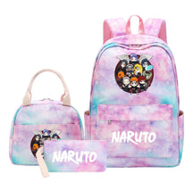 Naruto Student Girl Backpack Lunch Bag Three Piece Set Backpack