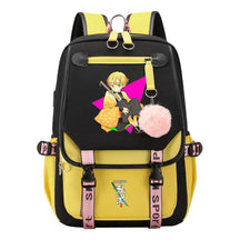 Cartoon Fashion Usb Youth School Bag For Boys And Girls Casual Ribbon Flip Backpack